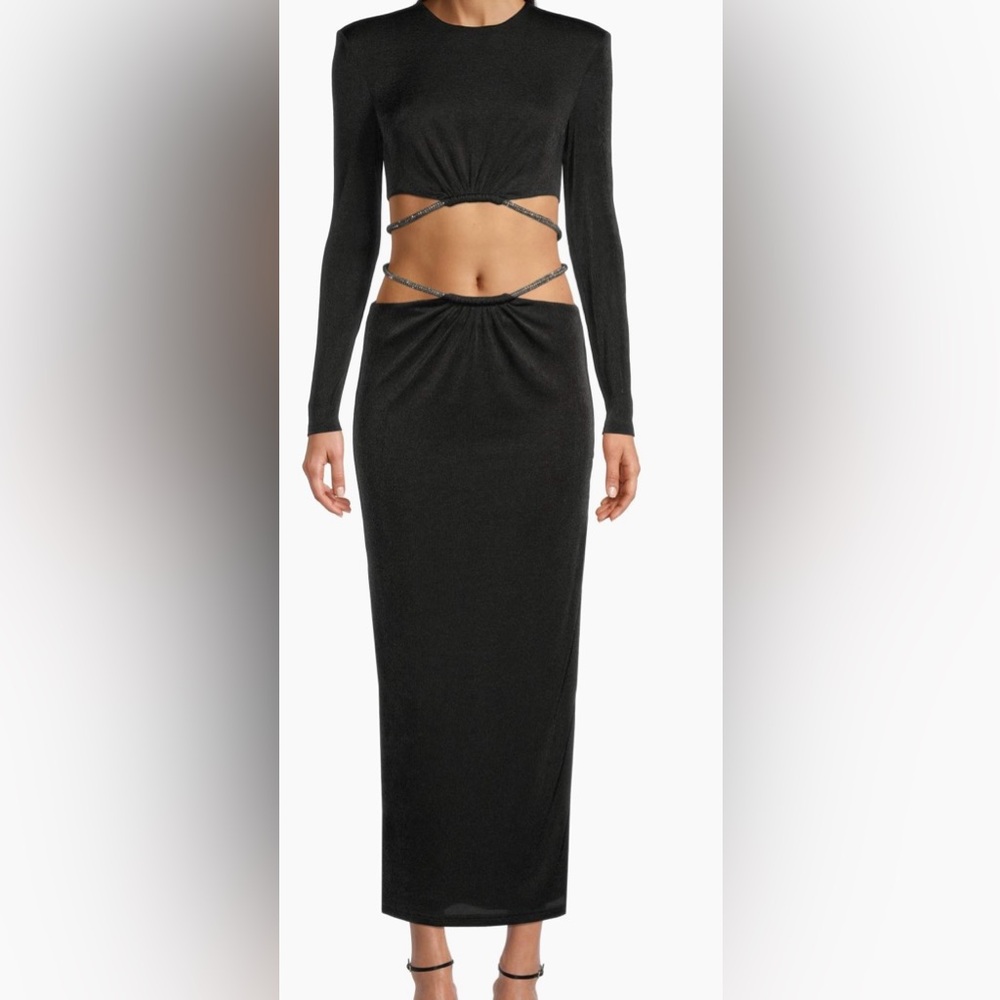 NWT Misha Black Embellished Cut-Out Dress size 8
